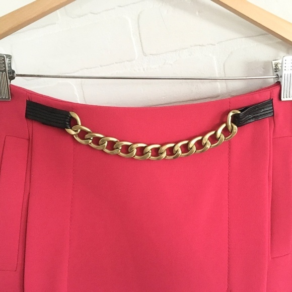 Diane Von Furstenberg Mini skirt Kristin Y2K Raspberry pink Gold chain Mobwife 8 - Picture 6 of 16